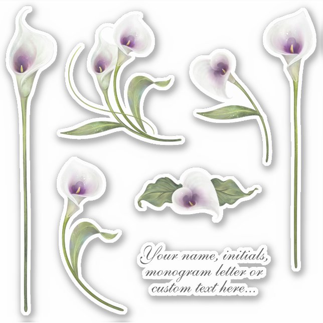 Stickers Calla blanc et violet élégant (Devant)