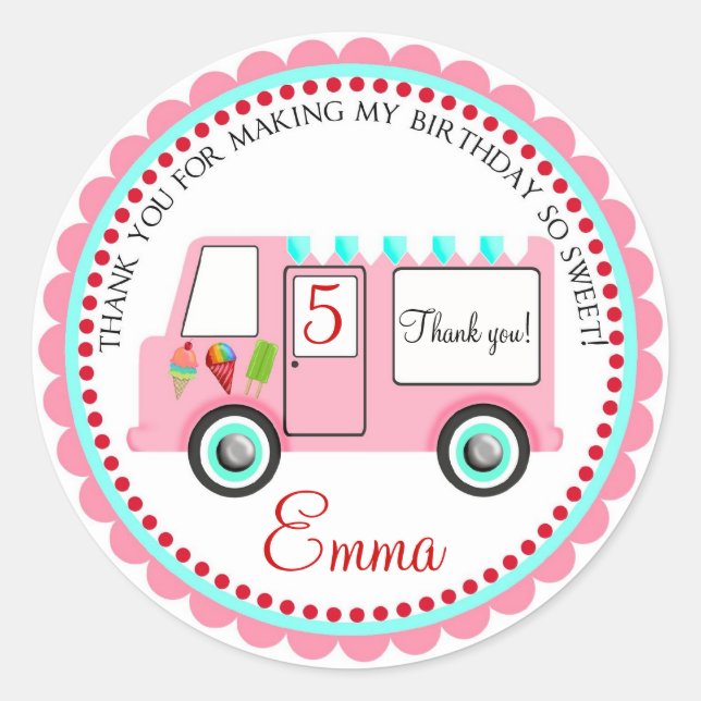 Stickers Camion crème glace (Devant)