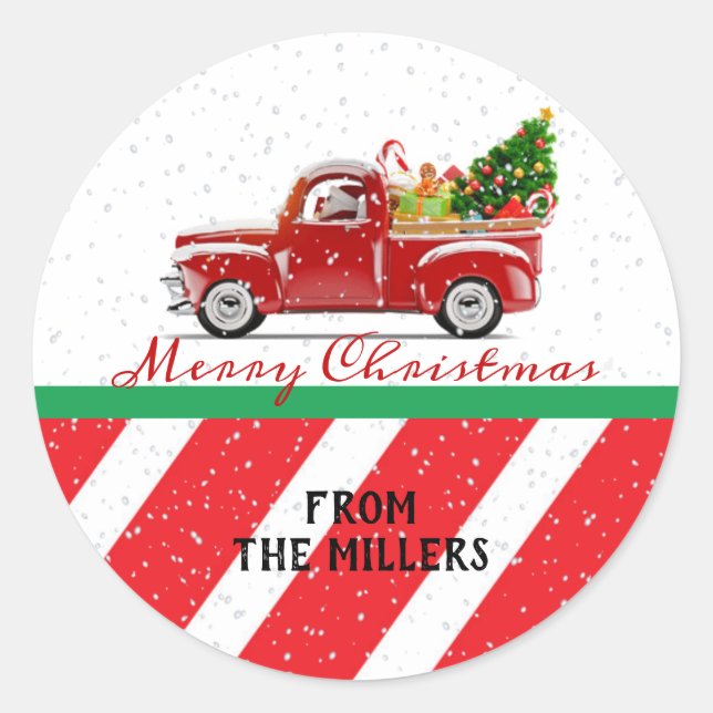 Stickers Camion Père Noël de Noël (Devant)