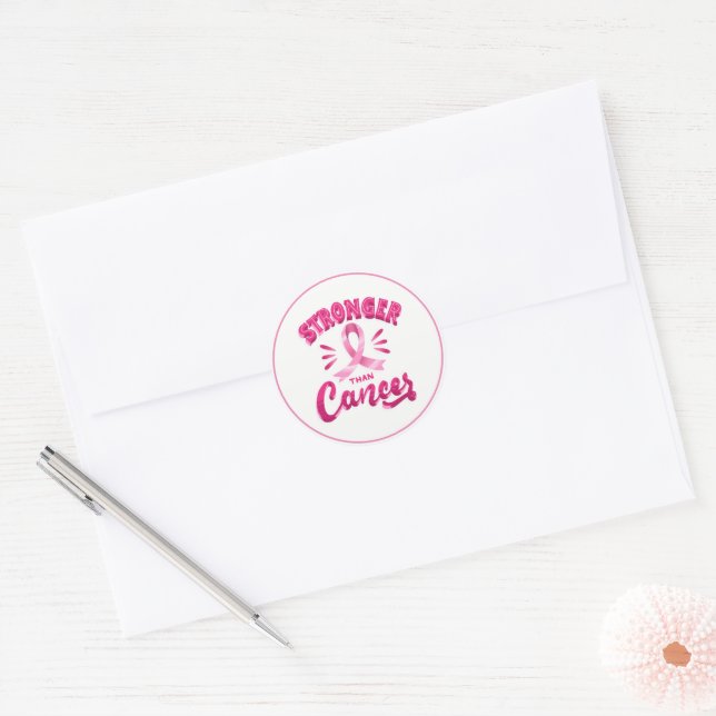 Stickers Cancer du Sein - Ruban rose (Enveloppe)