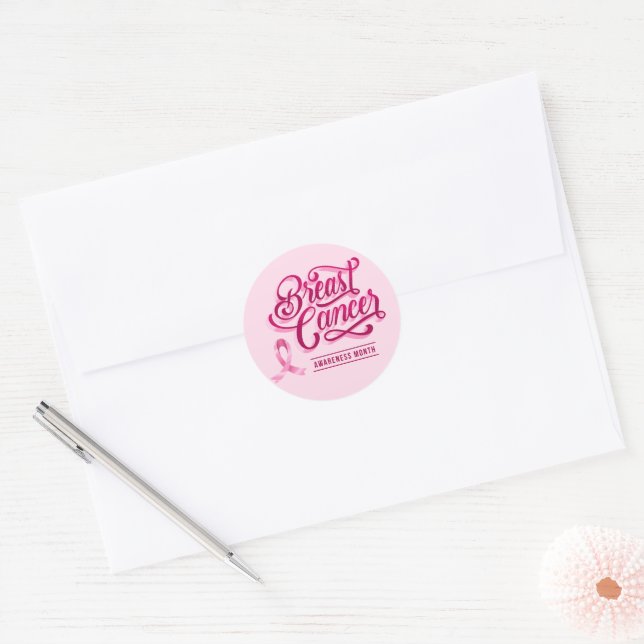 Stickers Cancer du Sein - Ruban rose (Enveloppe)