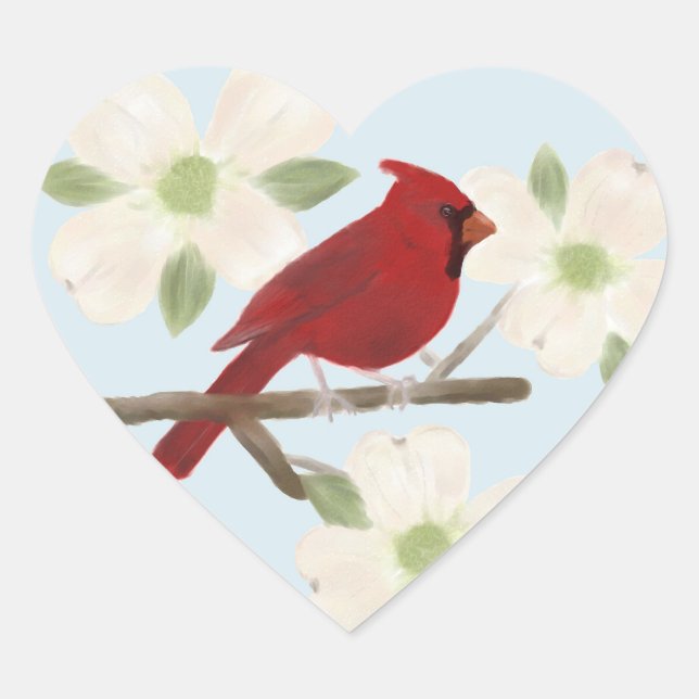 Stickers Cardinal et Dogwood Watercolor (Devant)