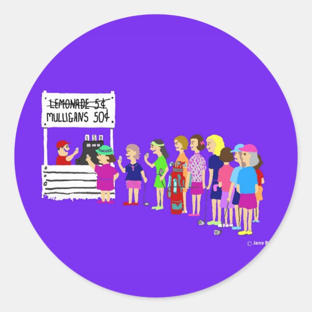 Stickers caricature Lady Mulligan Golf (Devant)