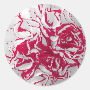 Stickers - Carnation en rouge et blanc
