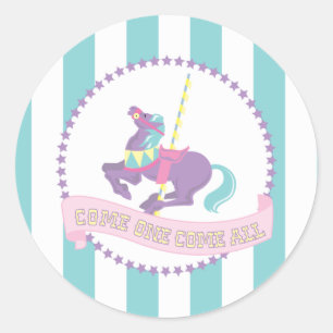 Stickers Carnaval Pastel avec Cheval Carousel