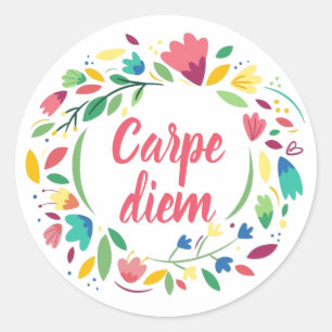 Stickers Carpe Diem Floral Wreath