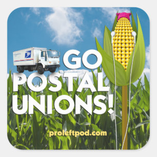 Stickers carré (6/pg) - Go Postal Unions!
