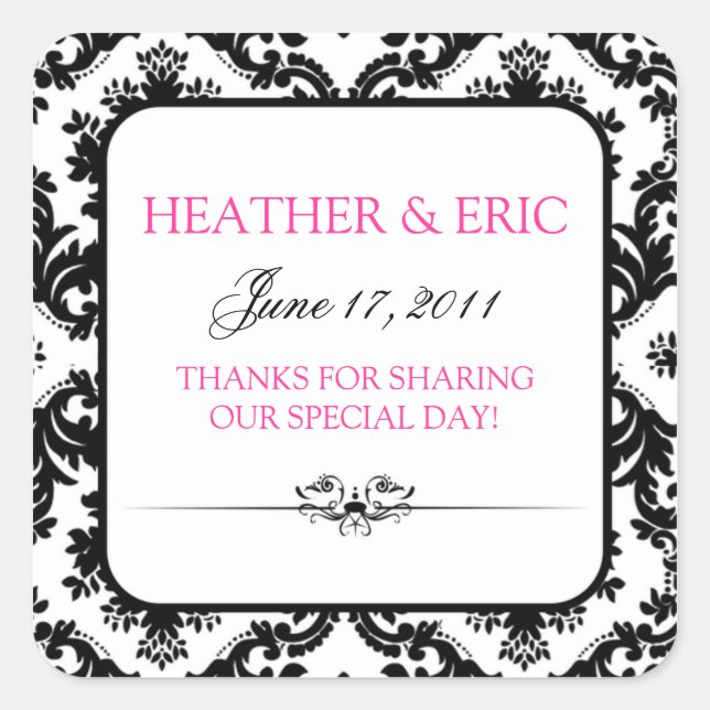 Stickers Carré Chic Damask (Devant)