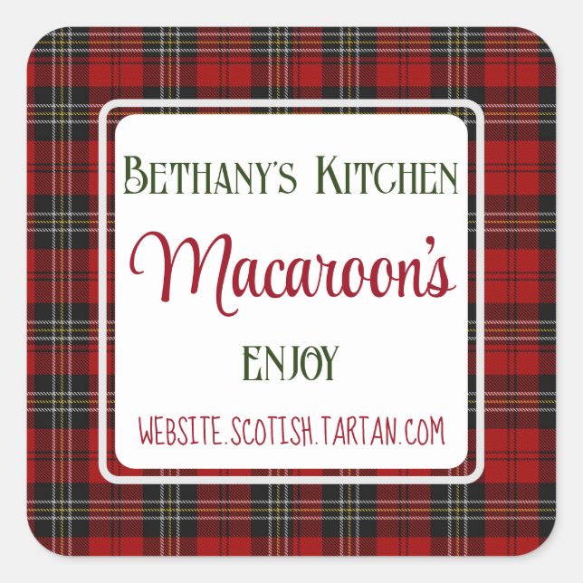 Stickers carré d'affaires Bethany's Kitchen Tartan (Devant)