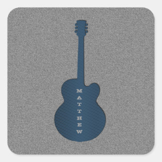 Stickers Carré de guitare rayé, Bleu foncé
