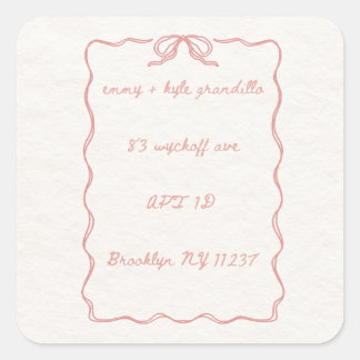 Stickers Carré de Noël Bow