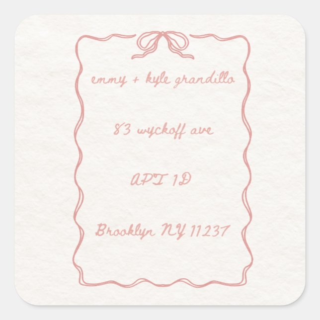 Stickers Carré de Noël Bow (Devant)