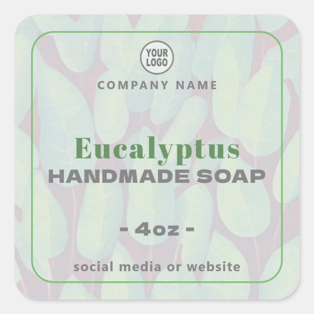 Stickers Carré de savon artisanal Eucalyptus (Devant)