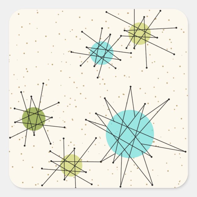 Stickers Carré de Starburst atomique Iconique (Devant)