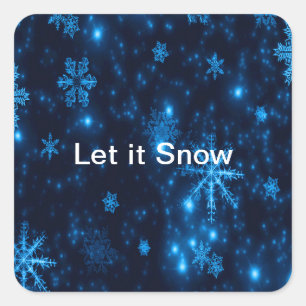 Stickers Carré Deep Blue & Bright Snowflakes