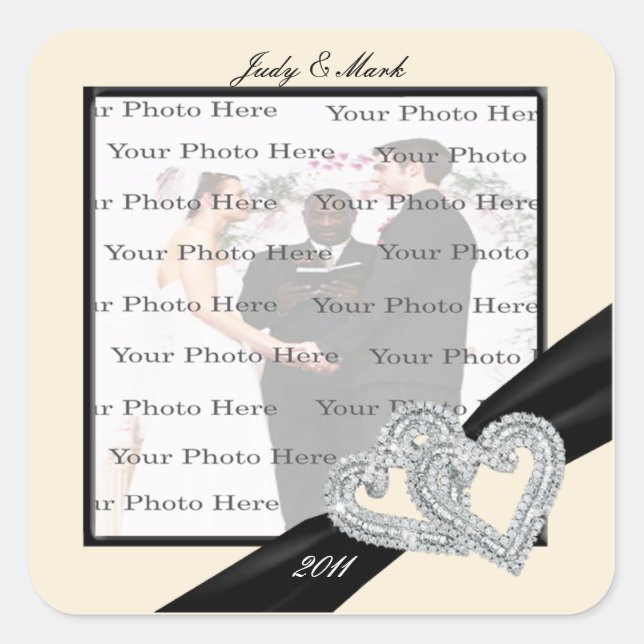 Stickers Carré Diamond Black Ribbon (Devant)