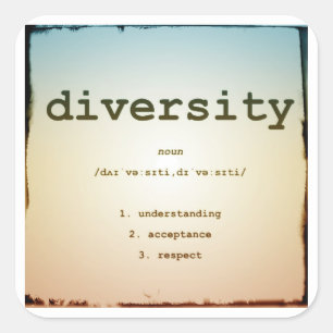 Stickers Carré diversité, brillant, gros, 3 pouces