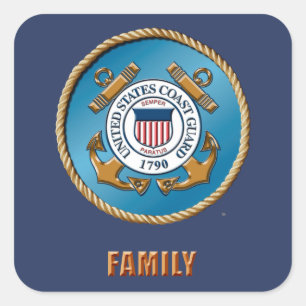 Stickers Carré famille USCG, Glossy