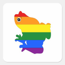 Stickers Carré Gay Frog LGBT Pride Rainbow