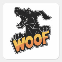 Stickers Carré illustrant le chien de Woof