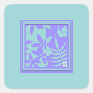 Stickers Carré Leaf Motif