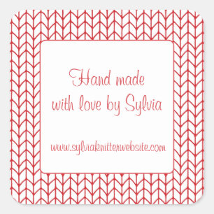 Stickers Carré "Made made" 1,5" RED LINE KNIT