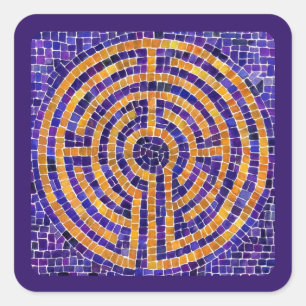 Stickers Carré MOSAÏQUE LABYRINTH - Violet