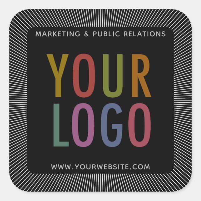 Stickers Carré noir sur mesure avec logo de l'entr (Devant)