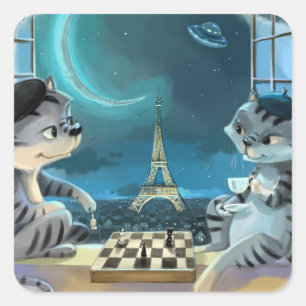 Stickers Carré Paris de nuit