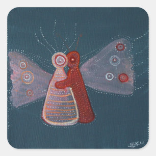 Stickers Carré Peinture Hug Art, Glossy