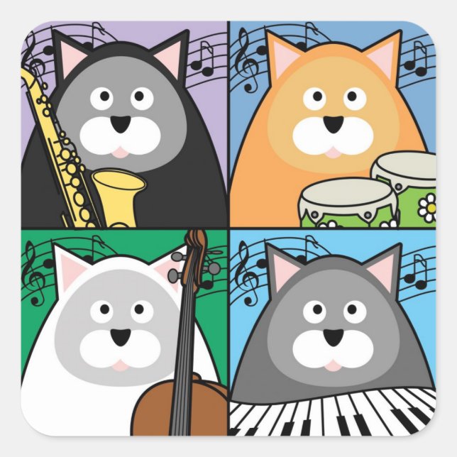 Stickers Carré pour chats (Devant)