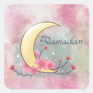 Stickers carré ramadan lune de fleurs