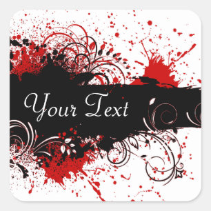 Stickers Carré rouge, blanc et noir