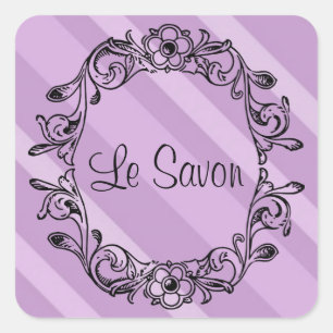 Stickers Carrés à rayures Le Savon Lavender/Étique