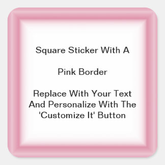Stickers carrés Avec Bordure Rose En Feuilles