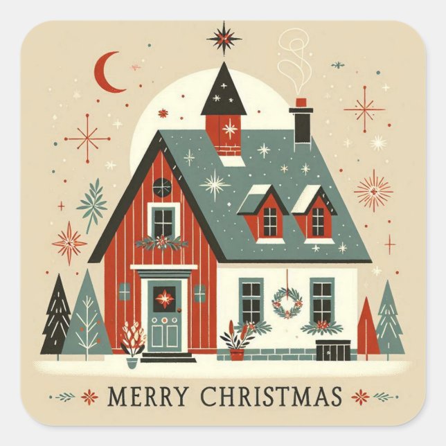 Stickers carrés de Noël (Devant)
