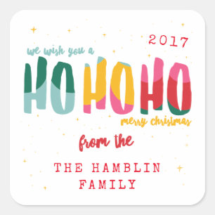 Stickers Carrés de Noël brillants