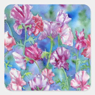 Stickers Carrés "Garden Sweet Peas"
