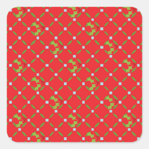 Stickers Carrés Motifs Red Christmas Holly