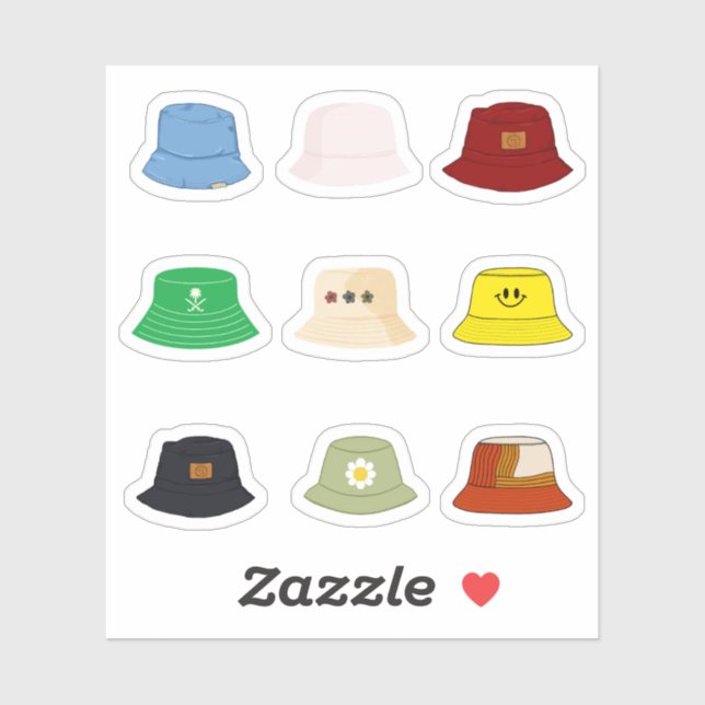 Stickers Casquette de Bucket (Feuille)
