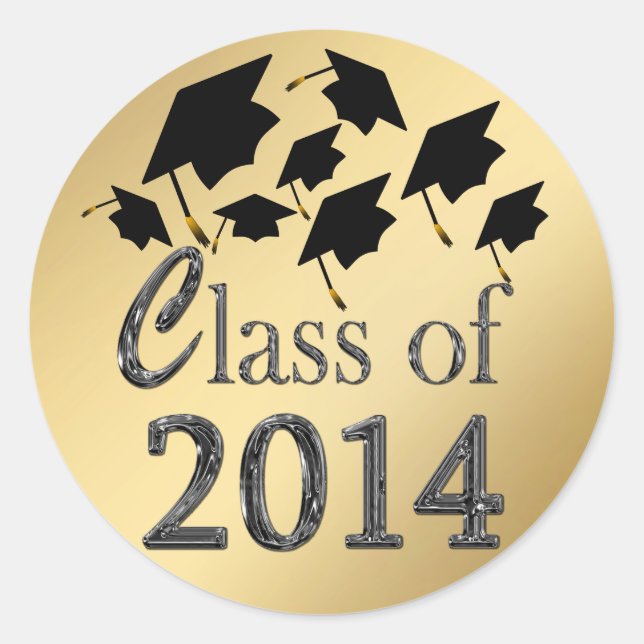 Stickers Casquette Gold Class Of 2014 (Devant)