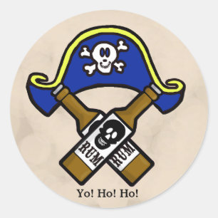 Stickers Casquette pirate et rhum