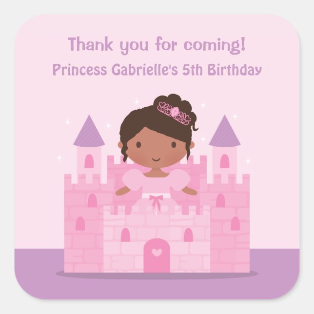 Stickers Castle Cute African American Princess (Devant)