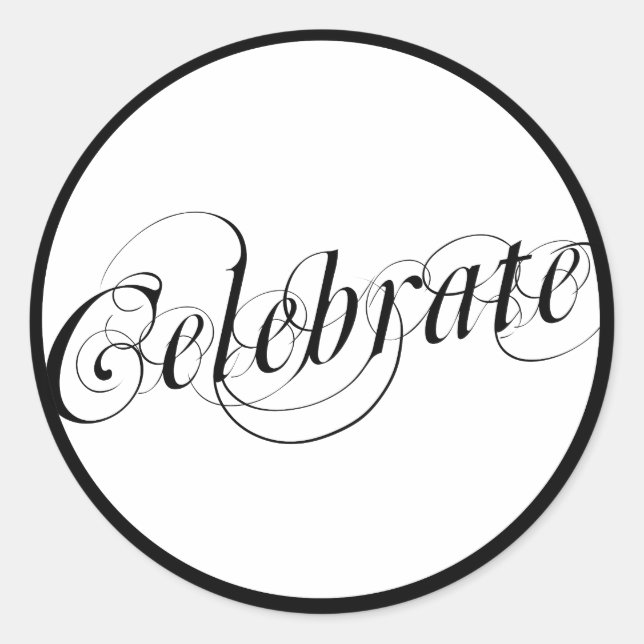 Stickers Celebré noir & blanc élégant (Devant)