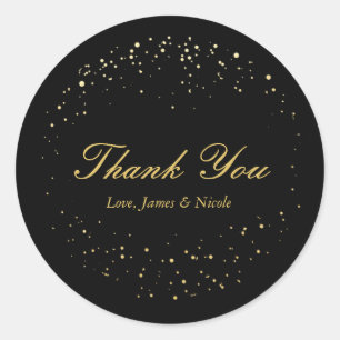 Stickers Cercle Abstraits Dots Black & Gold