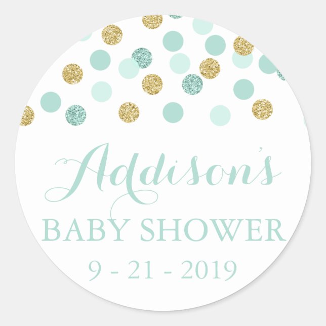 Stickers Cercle de Baby shower de Parties scintill (Devant)