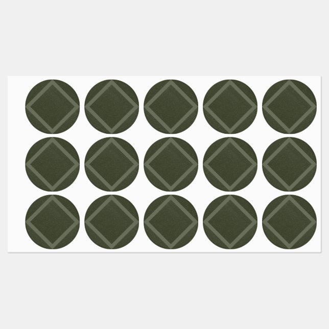 Stickers Cercle de diamant vert mousse Étiquettes (Feuille)
