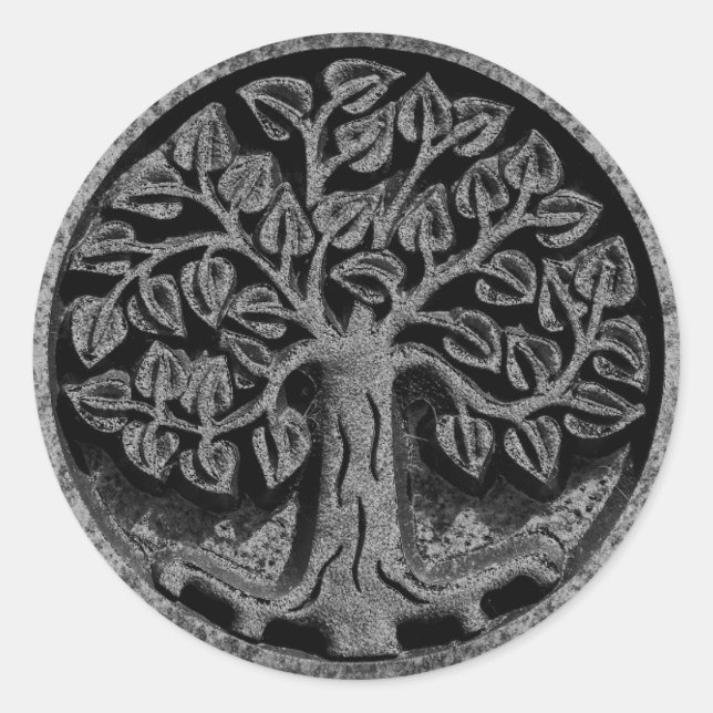 Stickers Cercle de vie en pierre de marbre sculpté (Devant)