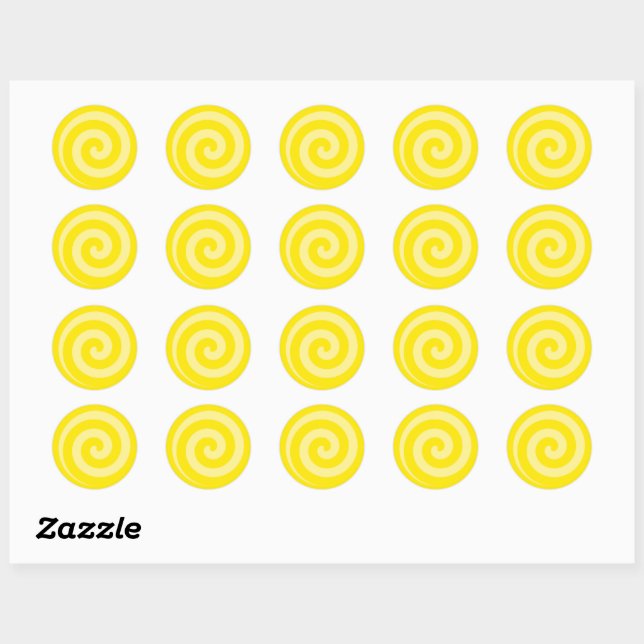 Stickers Cercle Lollipop jaune (Feuille)