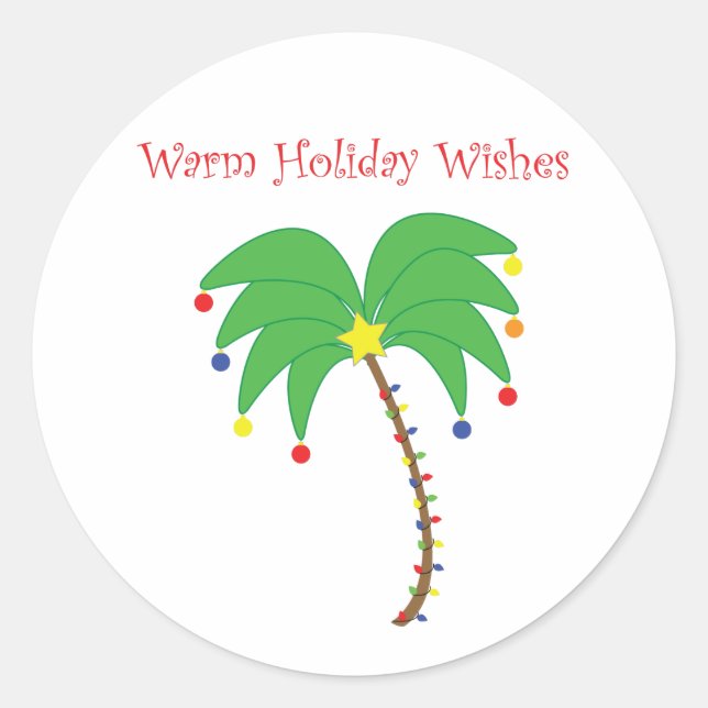 stickers "Chaleureux voeux de vacances" Palm Tree (Devant)
